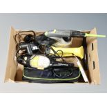 A G-Tech hand held vacuum with accessories together with a Karcher window vacuum and Morphy