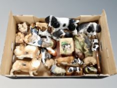 A box of a large quantity of assorted dog ornaments including Cooper Craft,