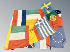 A large flag of European nations