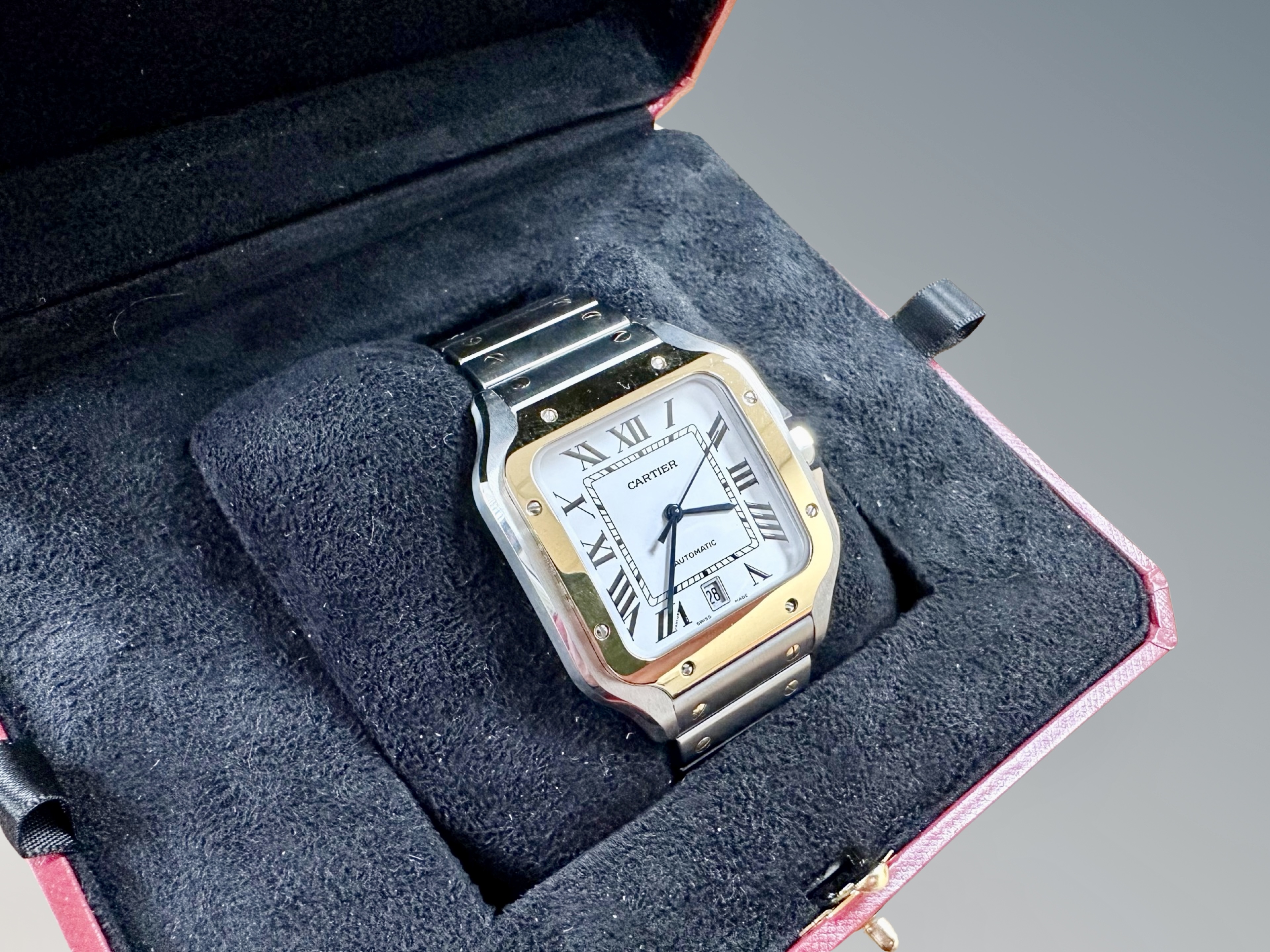 A gent's stainless steel and 18ct gold Cartier Santos XL automatic calendar centre seconds - Image 2 of 2