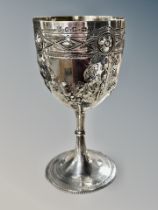 A Victorian silver goblet, 154g, Birmingham 1873,