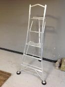 A Henhman model GW180 aluminium adjustable step ladder