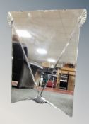 An Art Deco wall mirror with chrome mounts