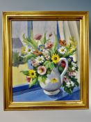 Danish school, Still life of flowers in a jug, oil on canvas,