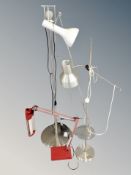 A Luxo adjustable angle poise reading lamp (continental wiring),