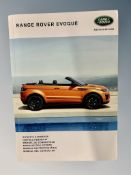 Ten Range Rover Evoque Driver's Manuals/Owner Booklets in Original Wallets.