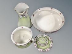 A four piece Victorian Maddock and Sons ceramic wash set