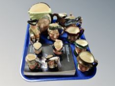 A tray of twelve Royal Doulton character jugs, various sizes to include : Falstaff,