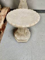 A concrete pedestal bird bath height 41 cm