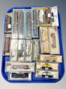 Atlas N scale die cast locomotives and rolling stock, as illustrated.