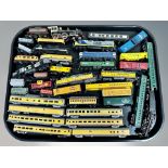 A group of N scale die cast locomotives and rolling stock, Con-Cor,