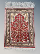 A Keyseri silk prayer rug, Anatolia,