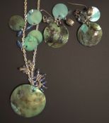A labradorite necklace and earrings