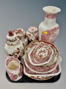 A group of Masons Vista and Mandelay Red ceramics (16)