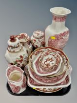 A group of Masons Vista and Mandelay Red ceramics (16)