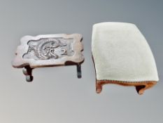 Two upholstered footstools