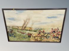 Robert Hepple : Eighteenth century battle scene, oil on canvas,