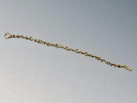 A 9ct gold fancy link two-tone bracelet, length 19.5cm CONDITION REPORT: 13.