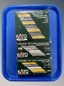 Three Kato N Scale locomotive sets : Union Pacific Streamliner Passenger Car 4 Car Set C 106-5013,