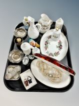 A group of ceramics including Copeland Spode tobacco jars, Wedgwood Hathaway Rose dish,
