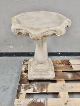 A concrete pedestal bird bath height 66 cm