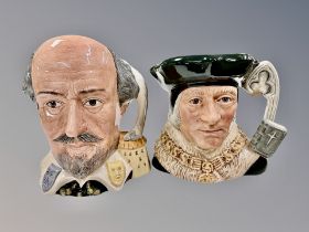Two Royal Doulton character jugs - Sir Thomas More D6792 and William Shakespeare D6689