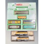A Beverbell N scale collector's locomotive set together with two further N scale die cast Rio