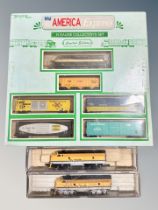 A Beverbell N scale collector's locomotive set together with two further N scale die cast Rio