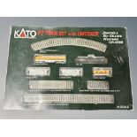 A Kato N scale F7 train set with unitrack Denver & Rio Grande Western 106-0008 in box