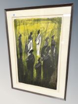 A Danish lithographic print, abstract figures,