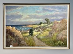 Danish School : A coastal landscape, oil on canvas,