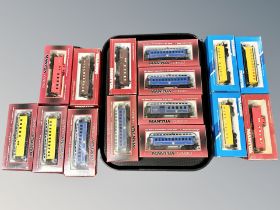 Mantua HO scale die locomotives and rolling stock, as illustrated.