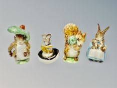 Four Beswick Beatrix Potter figures