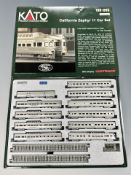 A Kato N scale California Zephyr 11 car set in box