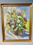 Danish School : Still life with flowers in a vase, oil on canvas,