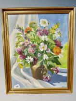 Danish School : Still life with flowers in a vase, oil on canvas,