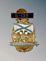 A B-138 submarine badge
