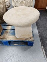 A concrete staddle stone height 41 cm