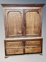 A 19th century oak linen press