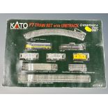 A Kato N scale F7 train set with unitrack Chesapeake & Ohio 106-0007 in box