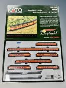 A Kato N scale Southern Pacific Morning Daylight ten car set,