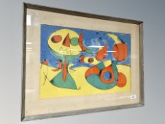 A Joan Miro print 52 cm x 33 cm