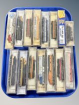 A group of Lifelike N scale die cast locomotives and rolling stock (15)