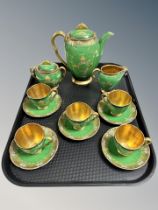 Thirteen pieces of Carlton ware Vert Royale tea china CONDITION REPORT: Teapot lid