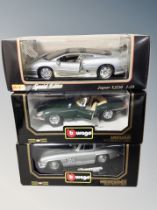 Two boxed Burago die cast vehicles 1:18 scale,