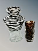 A Whitefriars cinnamon textured vase, height 15 cm,