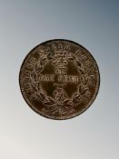 An 1891 North Borneo British 1 cent coin