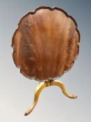 A George III style mahogany tripod tilt top occasional table,