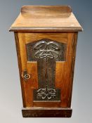 An Edwardian walnut Art Nouveau pot cupboard,