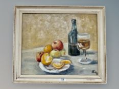 Danish school : Still life with fruit, oil on canvas,
